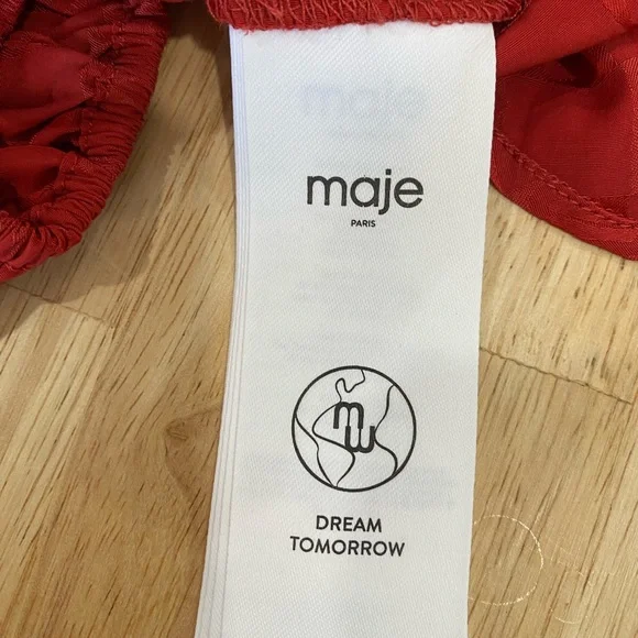 BNWOT Maje Romasy Balloon-Sleeved Flared Jacquard Mini Dress - Picture 10 of 13